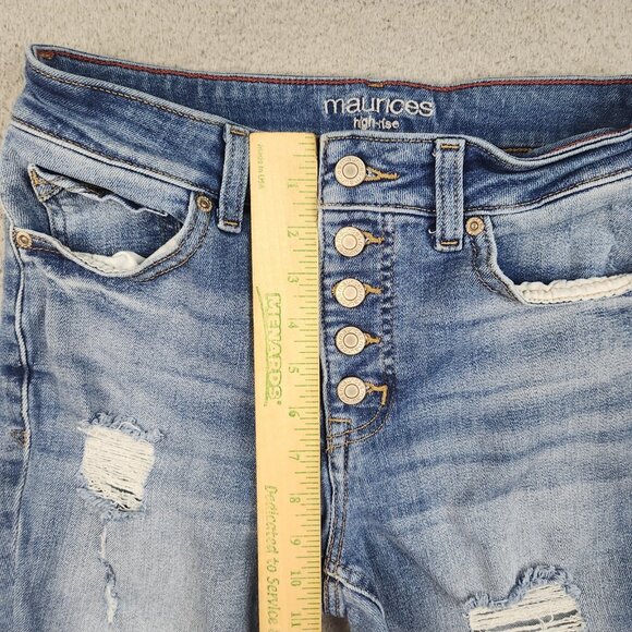 Maurices Jeans Womens 6 High Rise Ankle Straight Leg Button Fly Distressed Jeans - Picture 7 of 16